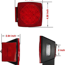 iBrightstar IP68 Waterproof Square Trailer Lights kit, Red Brake Stop Tail Running License LED Light Lamp for 12V Camper Truck RV Boat Snowmobile Marine Under 80", DOT Compliant