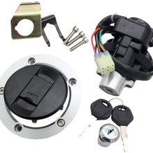 CNCMOTOK Set Ignition Switch + Gas Fuel Tank Cap + Seat Lock + Keys Fit Suzuki GSXR 600 750 GSXR600 GSXR750 2004-2005