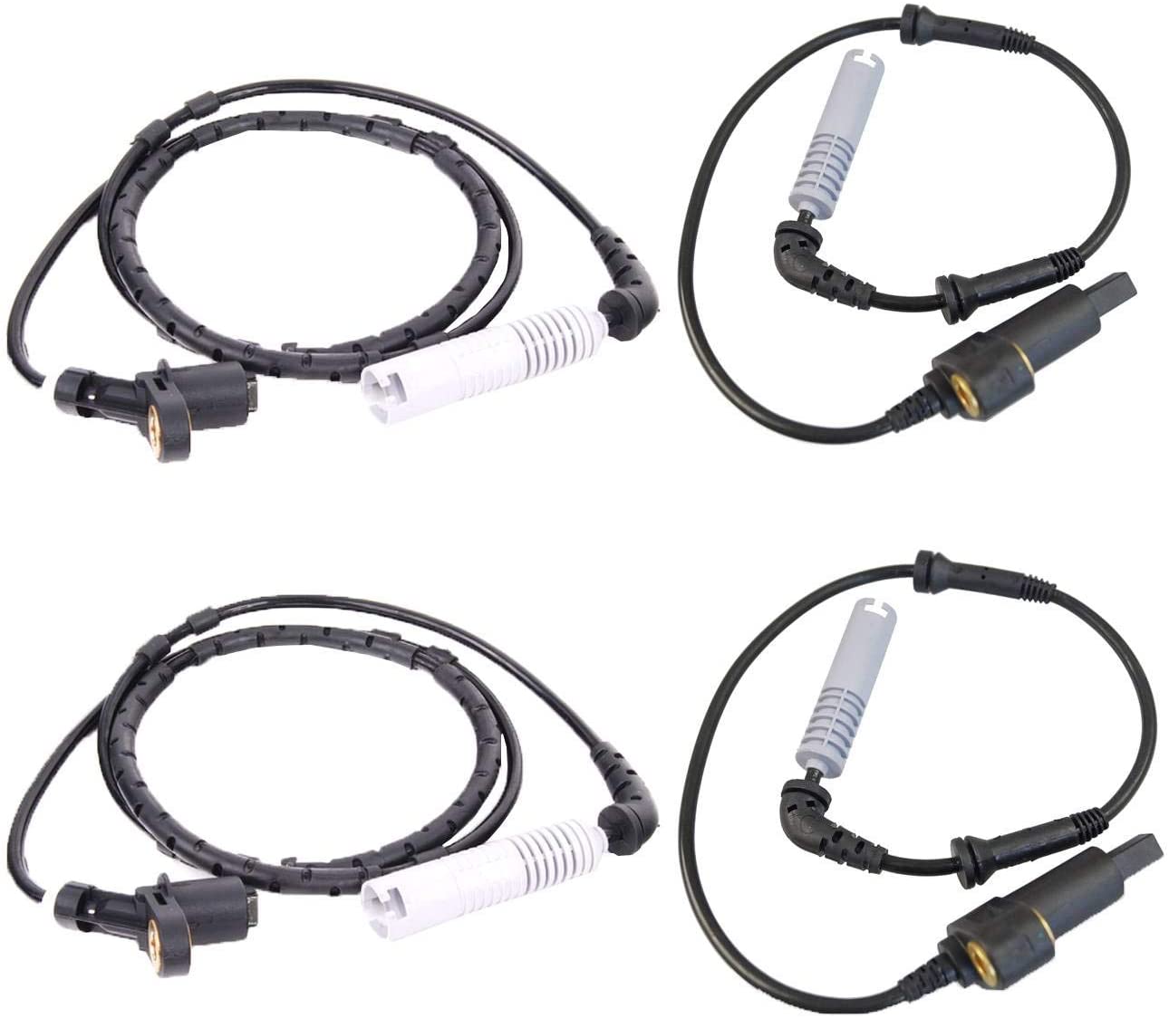 Bapmic 4 Pcs 34521164651 Front + 34521164652 Rear ABS Wheel Speed Sensor for BMW 323Ci 323i 325Ci 325i 328Ci 328i 330Ci