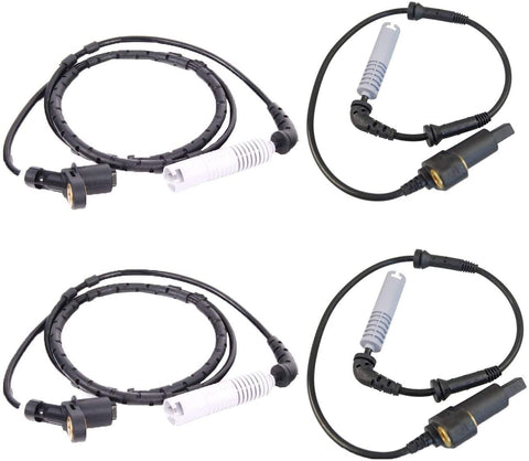 Bapmic 4 Pcs 34521164651 Front + 34521164652 Rear ABS Wheel Speed Sensor for BMW 323Ci 323i 325Ci 325i 328Ci 328i 330Ci