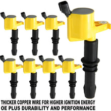 Motovecor DG511 Ignition Coil 8 High Performance Straight Boot Ignition Coil Pack for Ford F150 F-150 F250 Lincoln Mercury V8 V10 4.6l 5.4l 6.8l Compatible with 3L3E12A366CA 5C1584 C1541 FD-508 UF-537