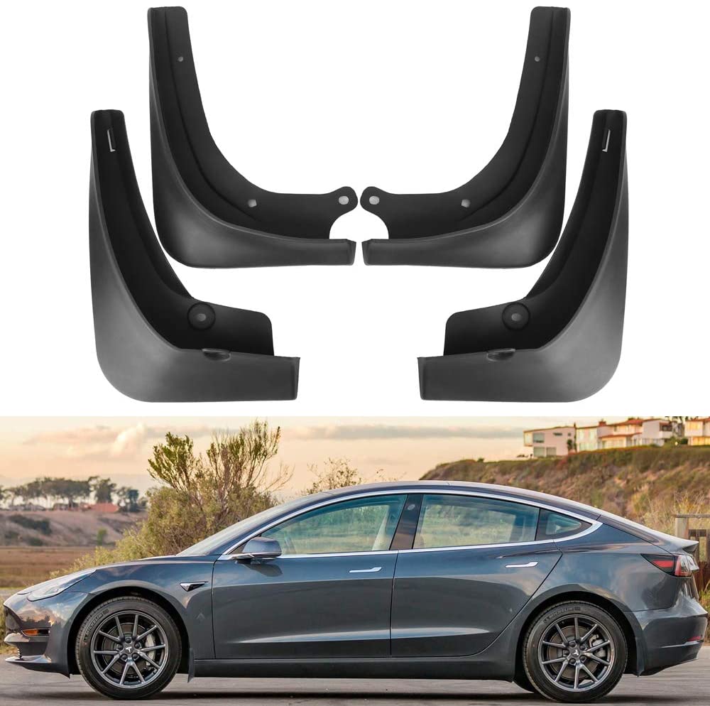 Tesla Model 3 Mud Flaps Splash Guards(Set of Four) No Need to Drill Holes Gen 2 Upgraded