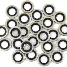 X AUTOHAUX 25pcs 9x16x2mm G1/8 BSP Car Engine Oil Drain Crush Flat Bonded Washer Seal Gaskets