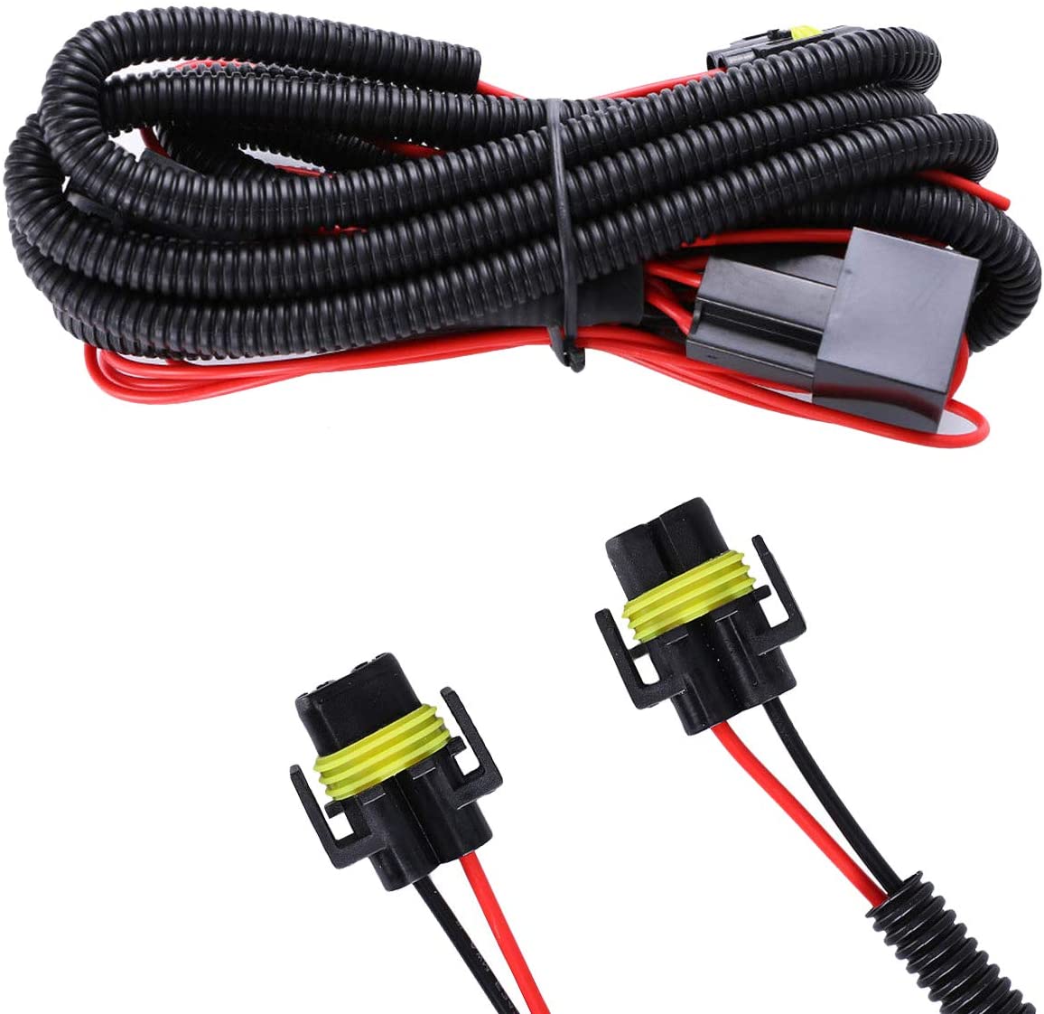 Xotic Tech 880 H8 H11 Relay Wiring Harness Conversion Kit with Switch Connector Socket for LED Fog Daytime Running Light DRL, Waterproof 12V 40AMP