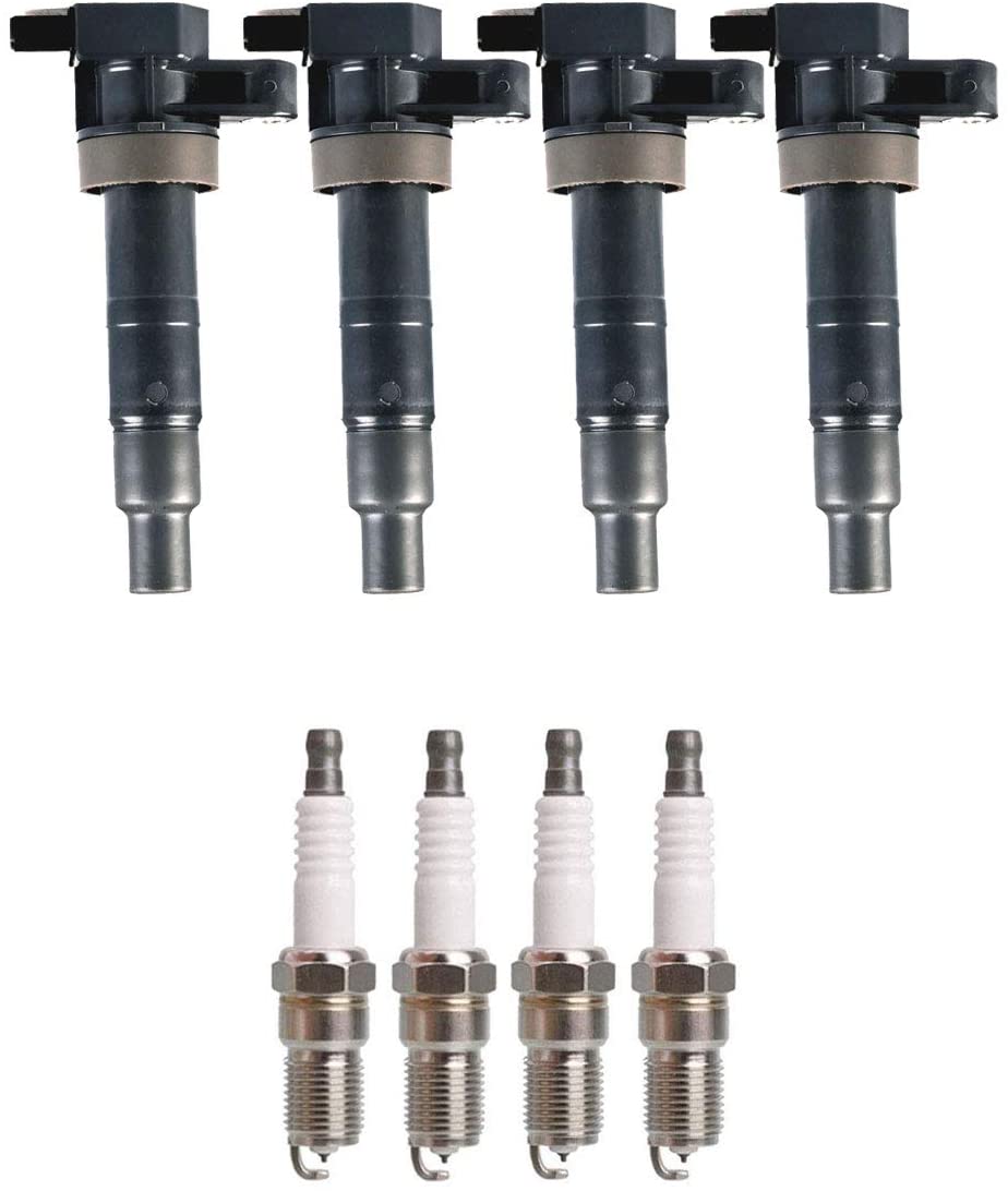 ENA Set of 4 Ignition Coils and 4 Platinum Spark Plugs Compatible with 2007-2017 Hyundai Santa Fe & 2006-2010 Hyundai Sonata UF546