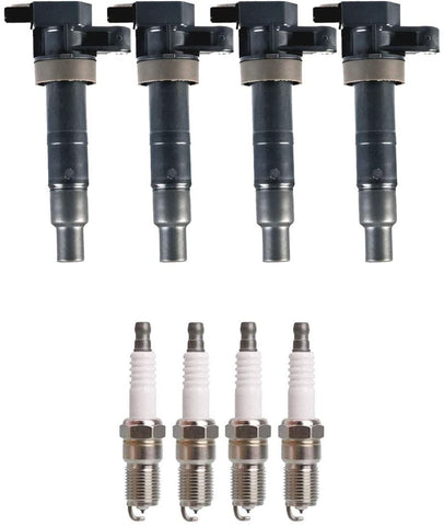 ENA Set of 4 Ignition Coils and 4 Platinum Spark Plugs Compatible with 2007-2017 Hyundai Santa Fe & 2006-2010 Hyundai Sonata UF546
