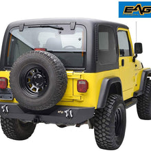E-Autogrilles JTJRB004 EAG Rear Bumper With 2" Hitch Receiver & 2 D-ring Black Textured Off Road for 87-06 Jeep Wrangler TJ YJ