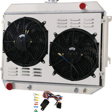 CoolingSky 4 Row Aluminum Radiator +Fan Shroud Combo & Thermostat Relay Kit for 1968-74 Charger/Coronet/Barracuda/GTX, More Plymouth Dodge Cars