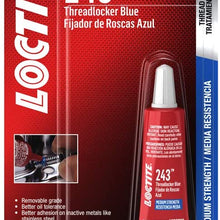 Loctite 1330799 Threadlocker 243 Surface Insensitive-Medium Strength Tube, Blue, 6-ml