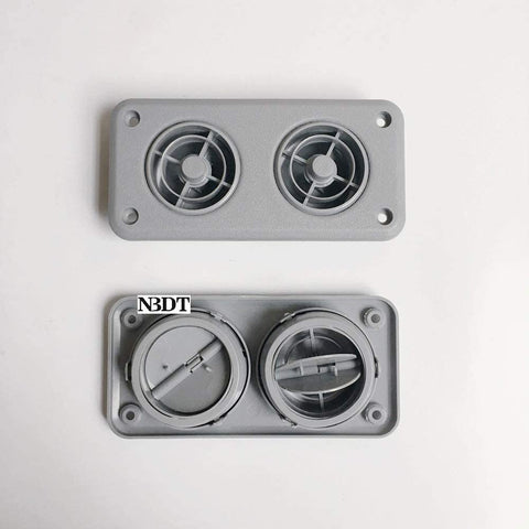 Xianglaa-air Vent Cover, 2Pcs/Lot Plastic Air Vent Dispenser, Double Diffuser, Turning Knob Air Conditioner for RV Travel Car Bus Caravan Beige Black, (Color : A)