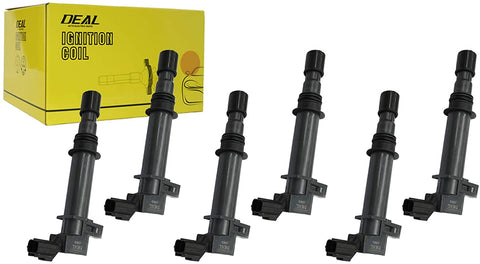 DEAL Pack of 6 New Ignition Coils For Dakota Durango Nitro Ram 1500 - Commander Liberty Grand Cherokee - Raider 3.7L V6 Compatible With UF399 UF297 UF270