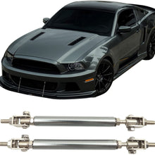 IKON MOTORSPORTS Adjustable Universal Fit Most Vehicles Front Bumper Lip Splitter Diffuser Strut Rod Tie Support Bars 2PCS Gunmetal Sanded
