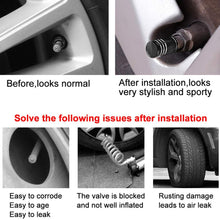 A ABIGAIL Car Tire Valve Stem Caps for Tesla Roadster Model S Model X Model 3 Universal for Car,Motorbike,Trucks,Bike and Bicycle Aluminum 4pcs (Black)