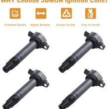 JDMON Compatible with Ignition Coils Pack Chrysler Dodge Jeep 200 Sebring Avenger Caliber Journey Compass Patriot 2007-2017 Replace for 4606824AB UF557 C1587 1.8L 2.2L 2.4L set of 4