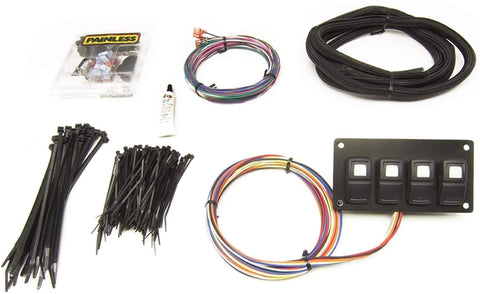 Painless Performance 58107 Track Rocker 4-Switch Customizable Panel, In-Dash Mount