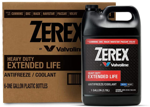 Zerex Extended Life Red Heavy Duty (HD) Antifreeze/Coolant 1 GA, Case of 6