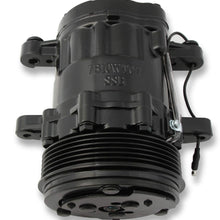Holley 199-104 A/C Compressor SD7 Sanden Uses R-134A Black A/C Compressor