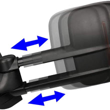 DNA Motoring TWM-003-T888-BK-AM+DM-074 Pair of Towing Side Mirrors + Blind Spot Mirrors