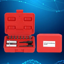KIMISS Air Conditioning Repair Tool,12pcs Air Conditioning Repair Tool Set 1/4in Valve Cap Removers Core Tamper Proof Bits Car