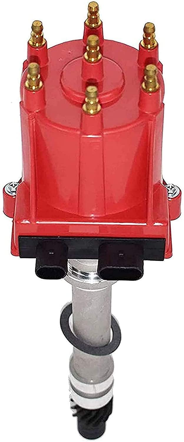 A-Team Performance OEM Distributor 4.3L V6 TBI EFI Compatible With GMC Chevy 262 1985-199 6 Cylinders Blazer S10 S15 Jimmy Sonoma C K Truck Pontiac, Red Cap