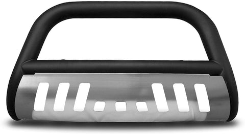 Armordillo USA 7143708 Classic Bull Bar Fits 1999-2006 GMC Sierra 2500/3500 - Matte Black W/Aluminum Skid Plate