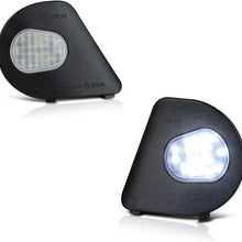 VIPMOTOZ White LED Side Under-Mirror Puddle Light Lamp Replacement For 2009-2018 Dodge RAM 1500 2500 3500 Pickup Truck Towing Mirror, 2-Piece Driver & Passenger Side Set