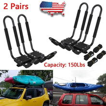 Nisorpa Universal J-Bar Rack 2 Packs HD Kayak Carrier Canoe Boat Surf Ski Roof Top Mounted on Car SUV Crossbar