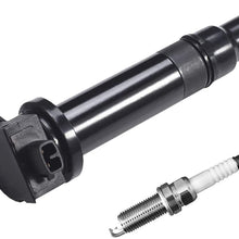 ENA Ignition Coil and Spark Plug Set of 4 Compatible with 2006-2011 Hyundai Accent 1.6L 2006-2011 Kia Rio & Kia Rio5 1.6L UF499