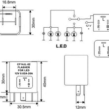 Xotic Tech 3-Pin CF14 EP35 Electronic LED Flasher Relay As LED Related Turn Signal Bulbs Hyper Flash Fix