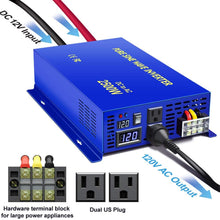 XYZ INVT Pure Sine Wave Inverter - 2500W 24V DC to 110V 120V AC with Wireless Remote Switch, 5000 watt Surge, Power Converter for RV, Camping, Solar System, Grid Off.