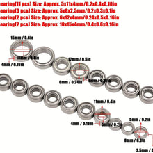 RC Car Bearing, Metal Sealed Bearing Ball Bearing Rolling Bearing Oil Bearing Kit for Tamiya CC01 1/10 RC Car(Silver Gray)