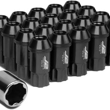J2 Engineering 7075 Replacement forged Aluminum M12X1.5 20Pcs 50mm Long Open End Lug Nut Set w/Turner (Red)