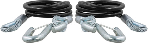 CURT 80151 44-1/2-Inch Vinyl-Coated Trailer Safety Cables, 7/16-In Snap Hooks, 5,000 lbs Break Strength, 2-Pack