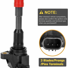 4Pcs Ignition Coil Pack Replacement for Honda Civic Hybrid 03 04 05 06 07 08 09 10 11 1.3L L4 UF374 C1408 5C1405, Front