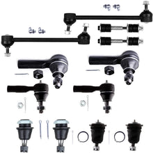 LSAILON 12pcs Outer Inner Tie Rod Ends Lower Ball Joints Front Sway Bar Links Upper Ball Joints Rear Sway Bar End Links Kit Fit for 2001-2004 for Nissan Frontier 2000-2004 for Nissan Xterra