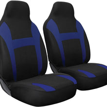 OxGord Car Seat Cover - Poly Cloth Two Toned with Front Low Bucket Seat - Universal Fit for Cars, Trucks, SUVs, Vans - 2 pc Set