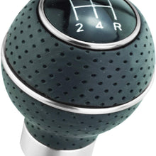 Abfer Shift Knob 5 Speed Leather Gear Shifter Car Shifting Stick Ball Knobs for Most Manual Vehicle, Blue