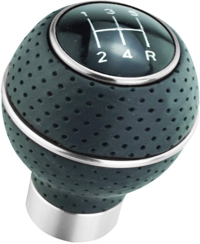Abfer Shift Knob 5 Speed Leather Gear Shifter Car Shifting Stick Ball Knobs for Most Manual Vehicle, Blue