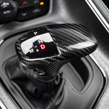 AIRSPEED Red Carbon Fiber Car Gear Shift Knob Cover Handle Sticker Interior Trim for Dodge Challenger Charger 2015-2019 Accessories (3pcs)
