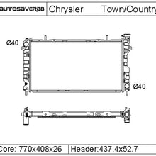Radiator Compatible with 2005-2007 Chrysler Town & Country Voyager Dodge Grand Caravan 3.3L 3.8L V6 ATRD1055