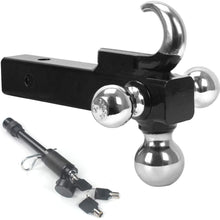 AC-DK Tow Hitch Set- 2" Trailer Hitch Receiver with Tow Hook and 1-7/8'' Hitch Ball 2'' Hitch Ball 2-5/16'' Hitch Ball 5/8'' Hitch Lock Pin with 3 Keys for Hithc Towing !