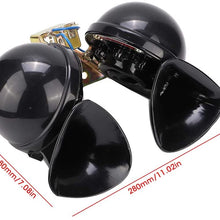 Acouto Car Horn, Car Styling Accessory 24V Car Horn Universal Black Electric Snail Horn for Car Truck Boat