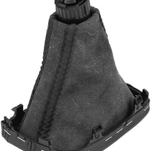 Keenso Car Gear Shift Stick Knob Gearstick Gaiter Boot Kit - Gear Shift Knob and Car Shift Knob Cover Black Leather for Audi A3 10-12
