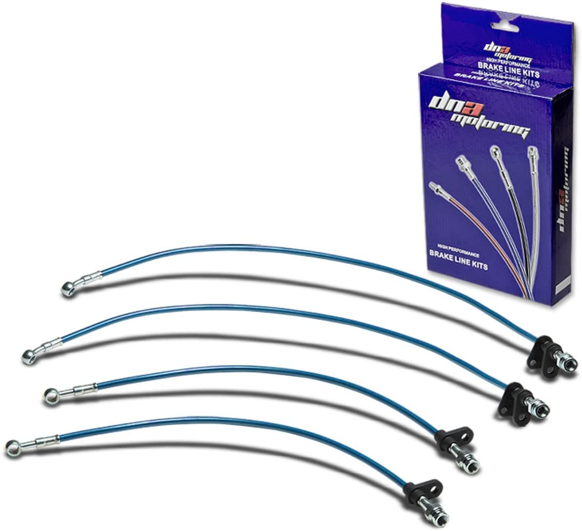 Replacement for Honda Prelude Stainless Steel Hose Brake Line Set (Red) - BA