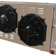 OzCoolingParts 3 Row Core Aluminum Replacement Radiator + 2 x 12" Fan w/Shroud + Thermostat Kit for 1960-1990 85 86 87 88 Chevy Chevelle El Camino Truck Buick Cadillac Oldsmobile Pontiac