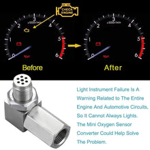 O2 Oxygen Sensor M18X1.5 Socket 90 Degree Real Mini Catalytic Converter With CEL Check Engine Light Bungs,Stainless Steel
