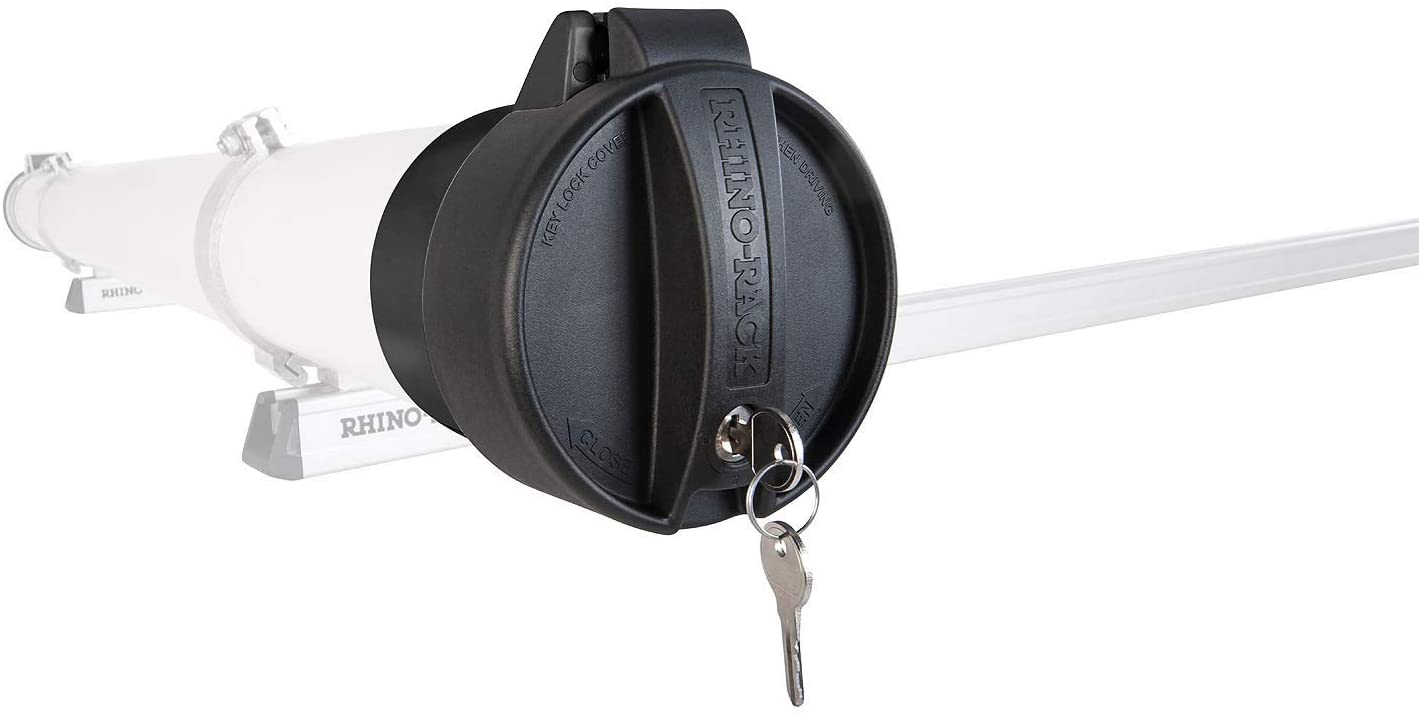 Rhino Rack LSE102 Conduit Locking End Caps for Schedule 40 PVC Pipes, Black, Large