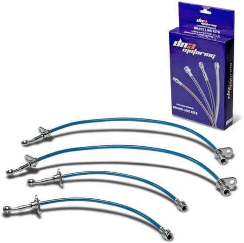 Replacement for Honda S2000 Stainless Steel Hose Brake Line Set (Blue) - AP1 S2K