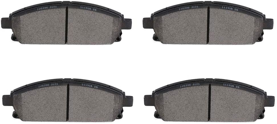 HUBDEPOT Slotted Ceramic Brake Pads Front 4pcs fit for 03-06 Acura MDX, 97-01 Infiniti Q45, 97-2003 Infiniti QX4, 95-2004 Nissan Pathfinder, 2004-2009 2011-2017 Nissan Quest, 2005-2006 Nissan X-Trail