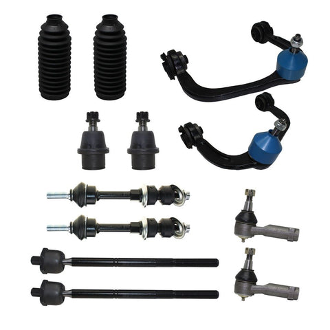 Detroit Axle - Complete 12-Piece Front End Upper Control Arm Tierod Sway Bar Link Suspension Kit for 2005 2006 2007 2008 Ford F150 F-150 and Lincoln Mark LT 4WD 4x4